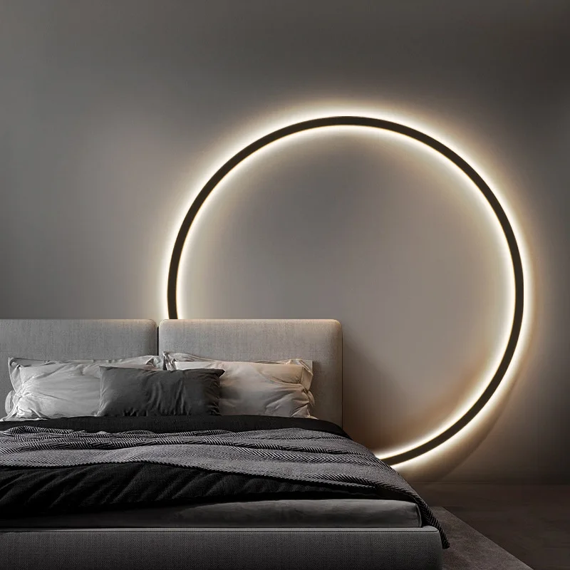 

Minimalist LED Circular Bedside Lamp Bedroom Sofa Living Room Hotel Background Wall Lamp Home Interior Decoration Wall Lamp