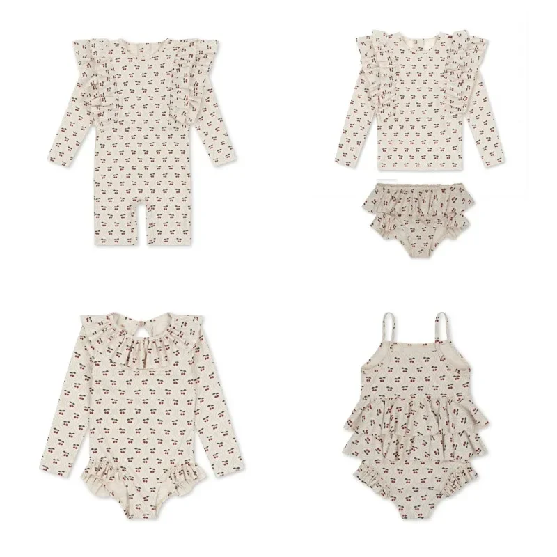 Baby Girls Sunscreen Swimsuit Girl Swimwears Swimming Bikini Two Pieces Bebe Swimsuits Kids Swimwear for Girls One-pieces