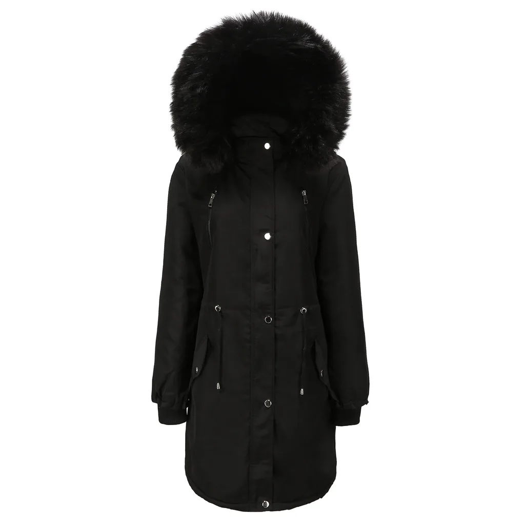 2024 Winter Women\'s Cotton Jacket Medium Long Oversized Hooded Detachable Winter Warm Plush Coat Women\'s Thicken Padded Jacket