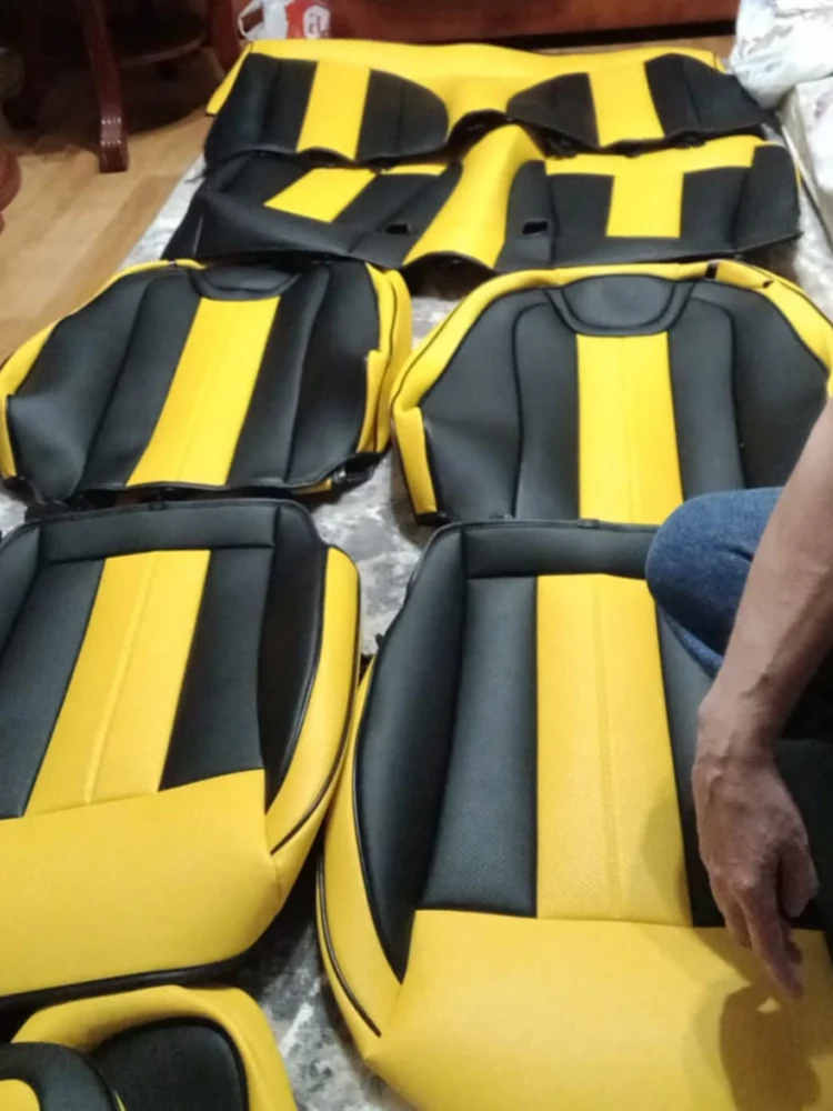 

Custom Fit for 2010-2015 5th Camaro and 2016-2018 6th Camaro Car Seat Covers Full Set Nappa Leather for Chevrolet Camaro