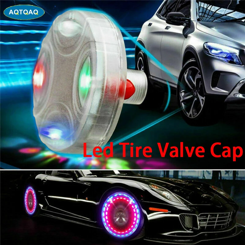 Solar Led Valve Cap Lights, Wheel Decoration Lights, Flashing Lights, Waterproof colorful For Car and Motorcycle Tire Lights