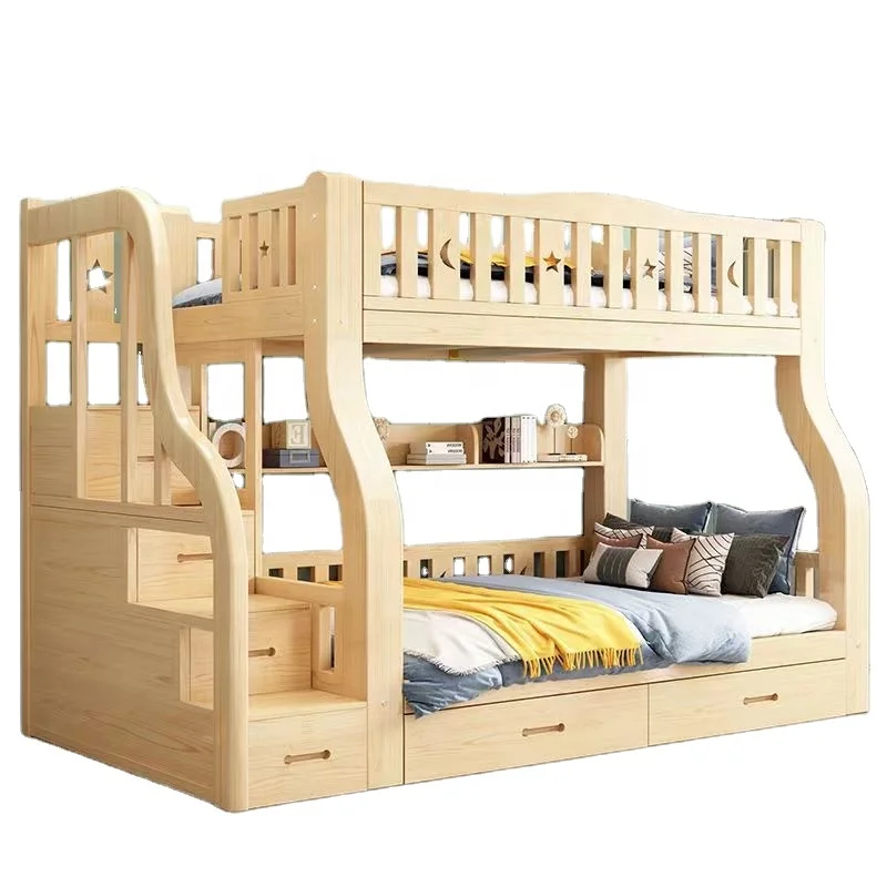

Durable Modern Solid Wood Bunk Bed Safely Designed for Students Children Kids Home Furniture for Bedroom School or Hospital Usep