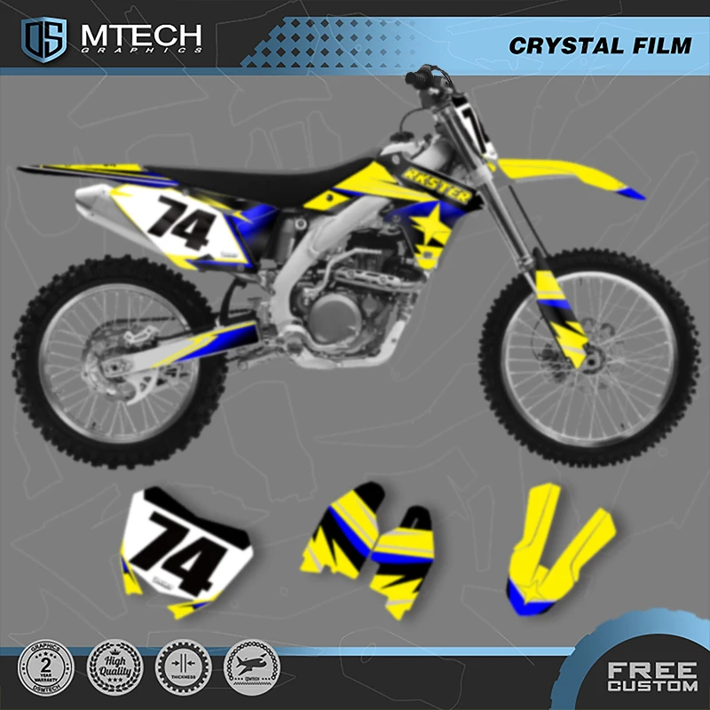 DSMTECH MOTO Custom Motorcycle Graphics Background Decals Stickers Kits For SUZUKI RMZ450 2008 2009 2010 2011 2012-2017 001