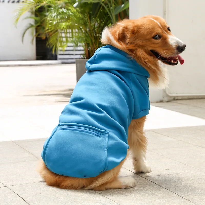 Dog Jacket Hooded Outfit Warm Costumes Fall Winter Pet Clothes for Large Dog,Long Sleeve Sweatshirt Jacket for Pets