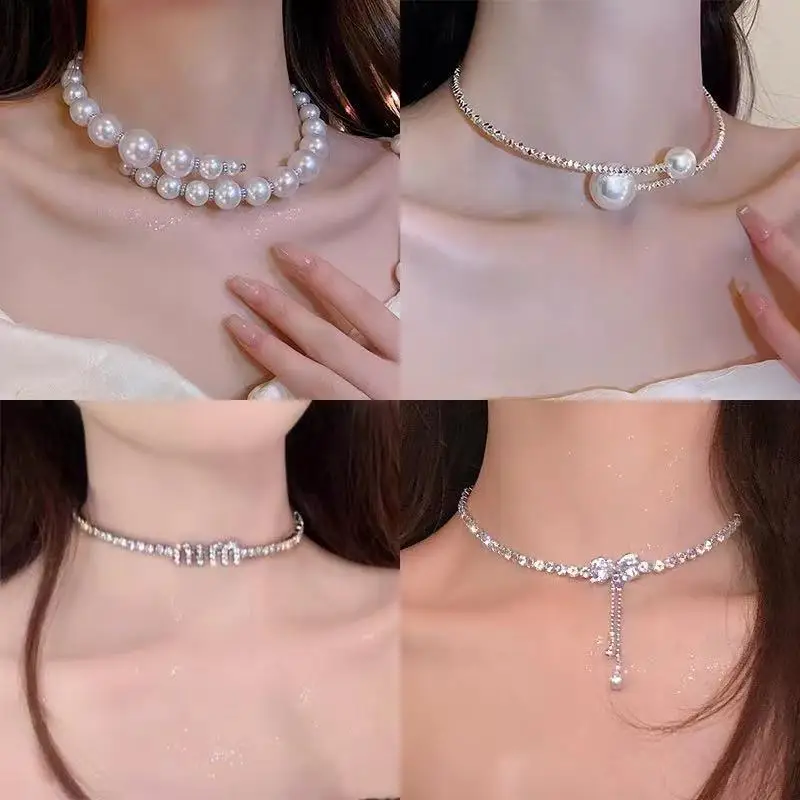 Ele Irregular Pearl Nelace Women's Faion Versatile Choker Cross-Border High-End Sensation Jewelry Accory