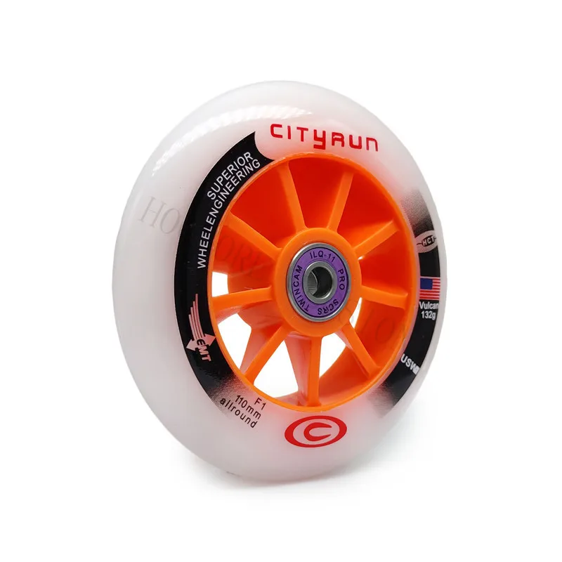 6 8 Pieces CITYRUN Speed skating wheel F1 110mm 100mm 90mm for Inline Speed Skating Track Road Marathon 608rs High Speed Bearing