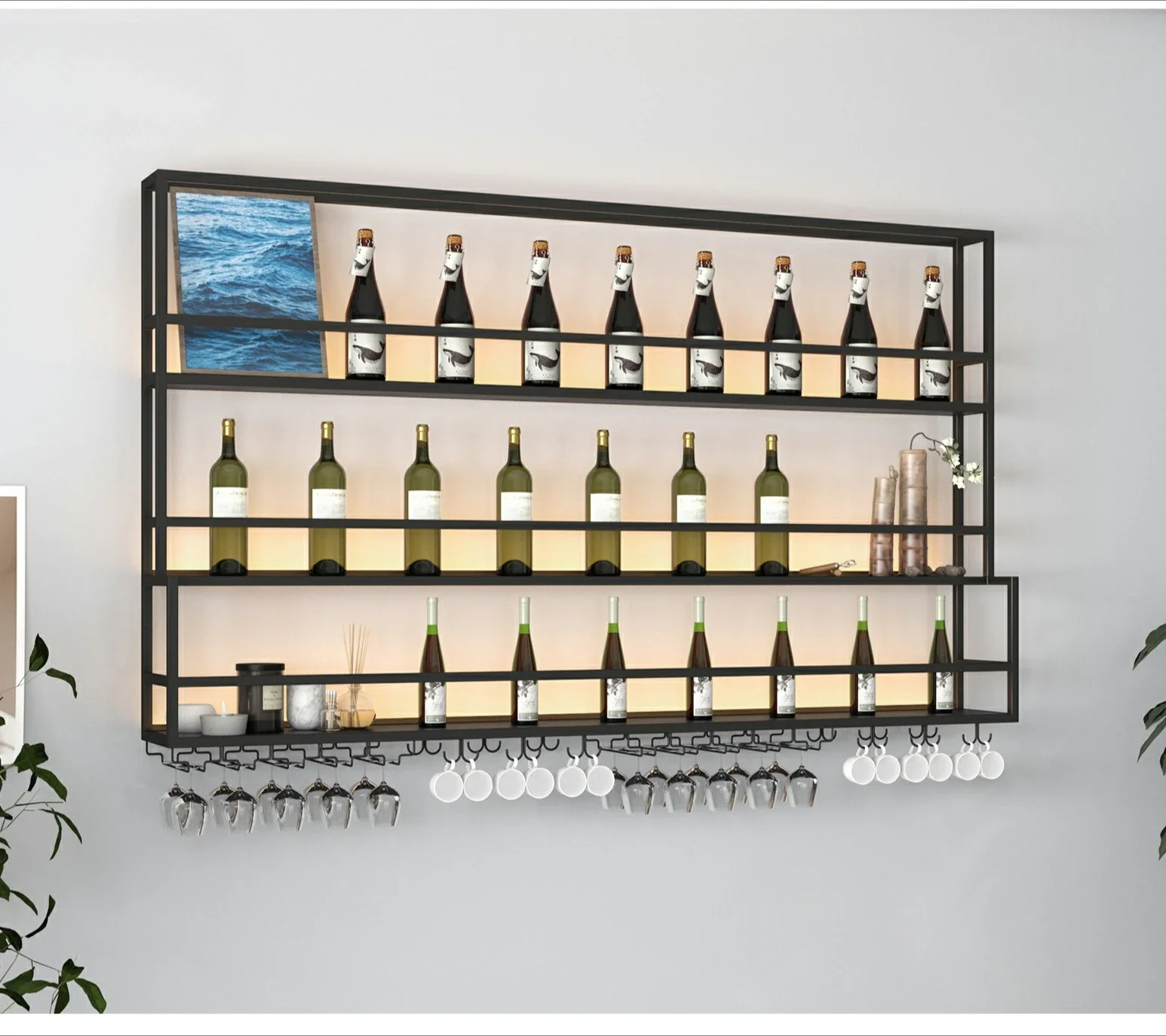 

Wine rack wall hanging wrought iron creative wall rack bar wine rack