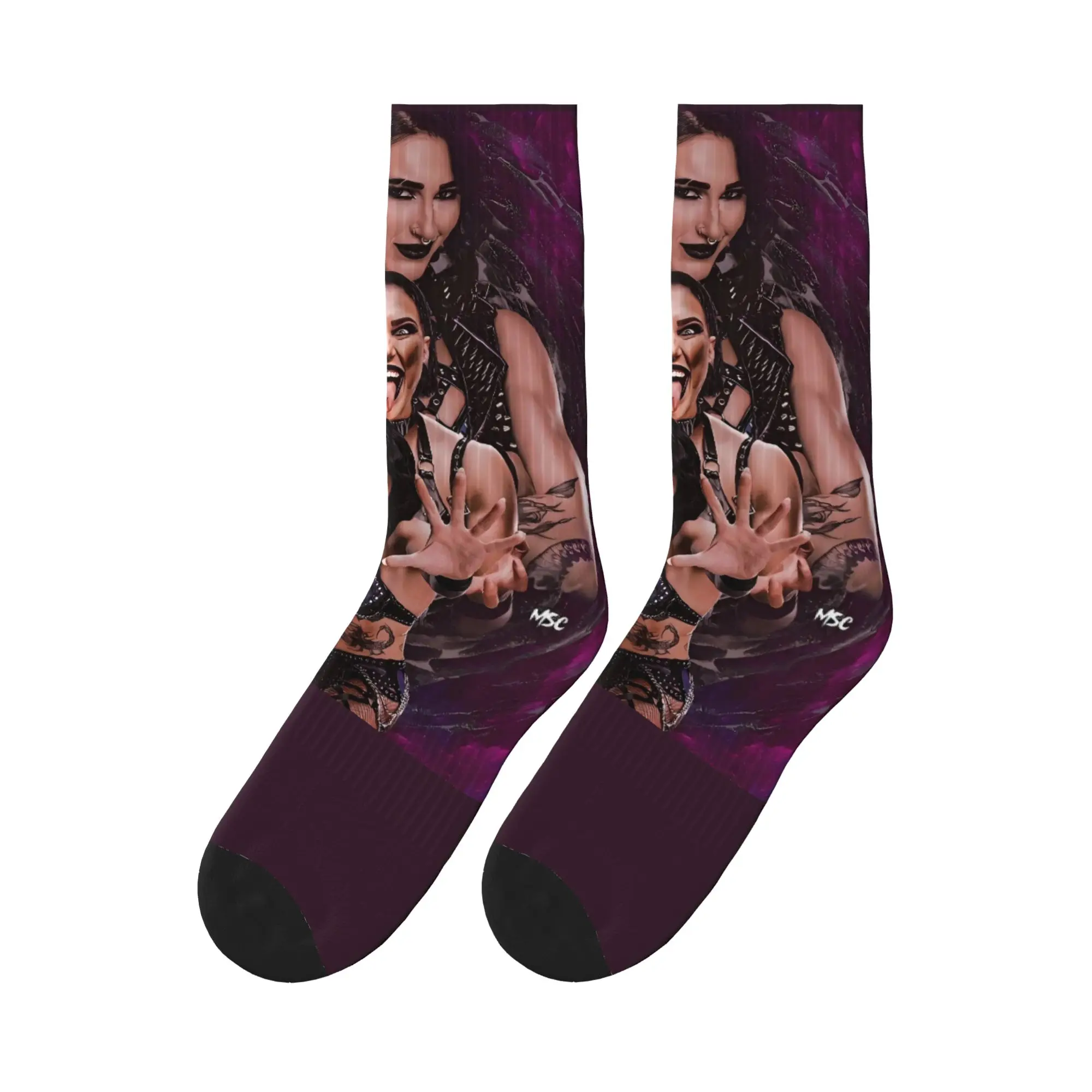 

Men Socks Rhea Ripley Wrestlers Vintage Stockings Spring Kawaii Quality Socks Custom Cycling Non Skid Socks