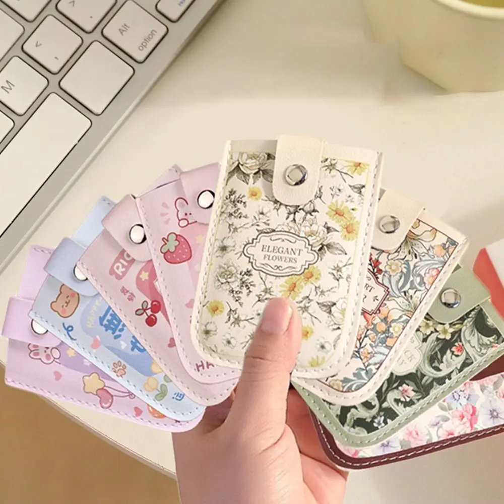 

Laminated Concealed Pull-out Business Card Case 5 Card Pockets PU Leather ID Card Holder Mini Wallets