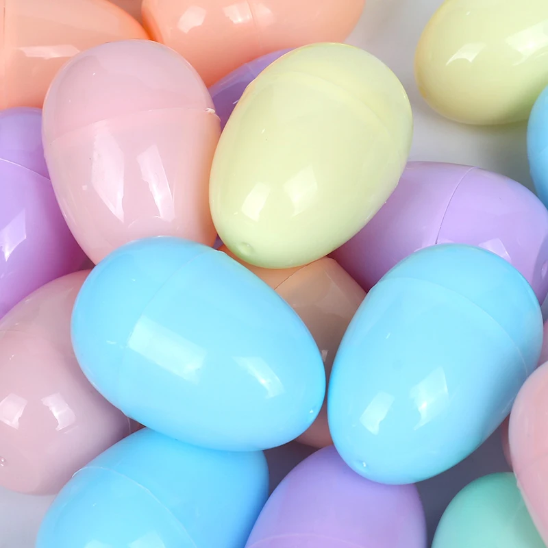 12/24 عبوة من بيض عيد الفصح البلاستيكي القابل للتعبئة - بيض فارغ بلون معكرون لهدايا الحلوى، ودعائم ألعاب صيد البيض وديكور حفلات المنزل بنفسك #5