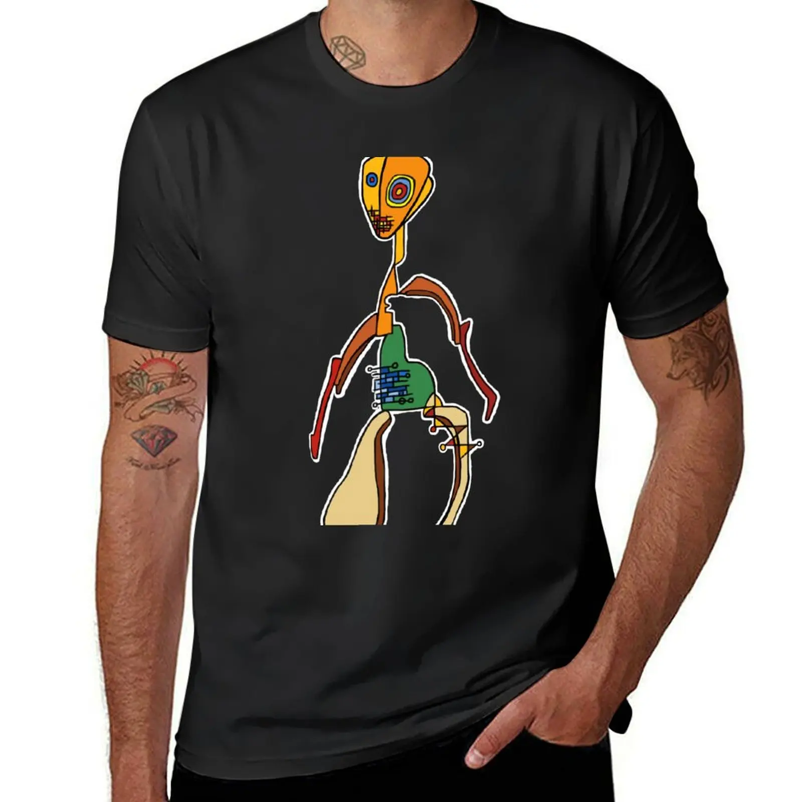 Hollow – semi abstract figure T-Shirt tees quick drying cute tops mens t shirts casual stylish