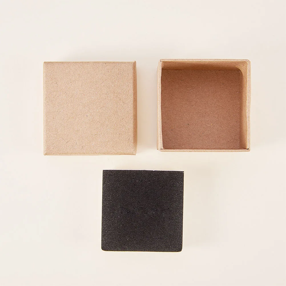 

Pcs 5x5x4cm Jewelry Storage Box Retro Classic Kraft Paper Ring Box for Ring Necklace Pendant Earrings