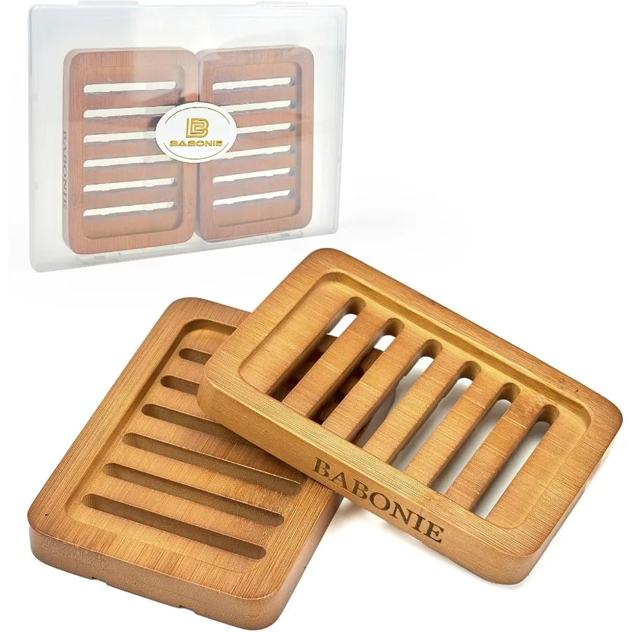 

Деревянная мыльница с прорезями, 2 упаковки, самосливная мыльница из акации, деревянный держатель для губки, поднос для раковины Sr, ванной комнаты, ванной комнаты