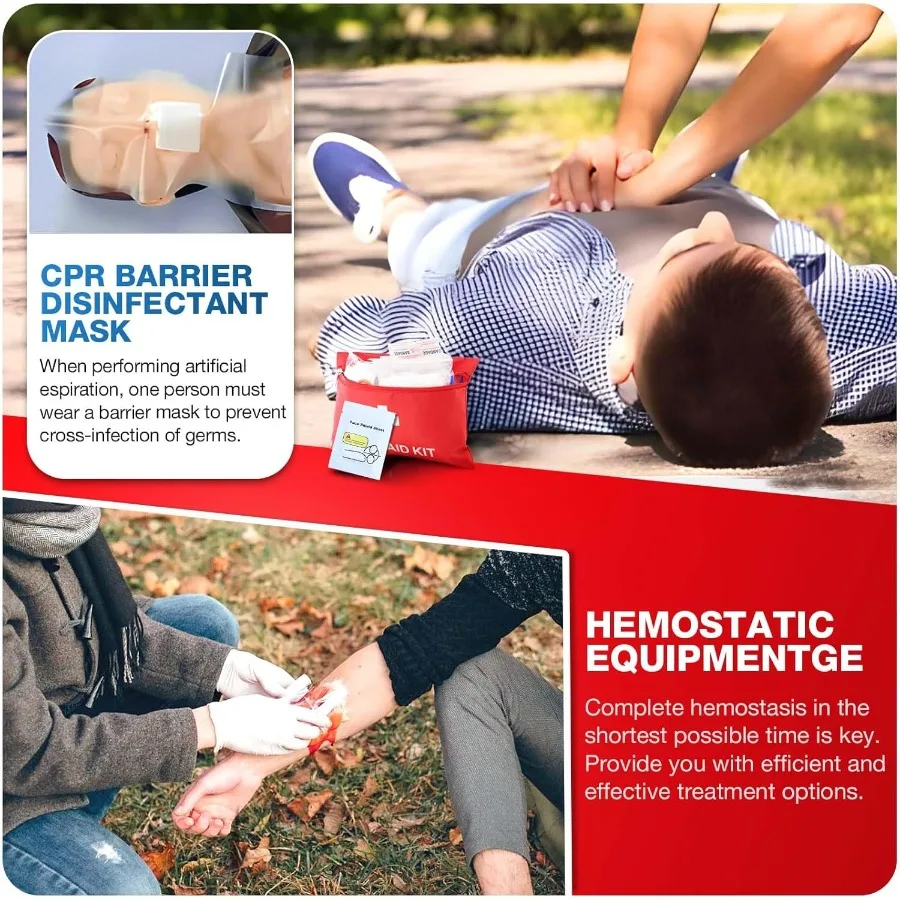 107 قطعة الإسعافات الأولية للمنزل سيارة السفر المشي لمسافات طويلة التخييم قارب مركبة الرياضة في الهواء الطلق بقاء خفيفة الوزن المدمجة جيب Emerg