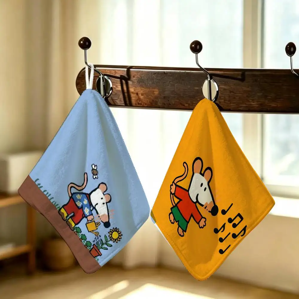 Maisey Mouse Polyester Cotton Daily Towel Hanging Kitchen Hand Wiping Cloth Durable for Whole House Use