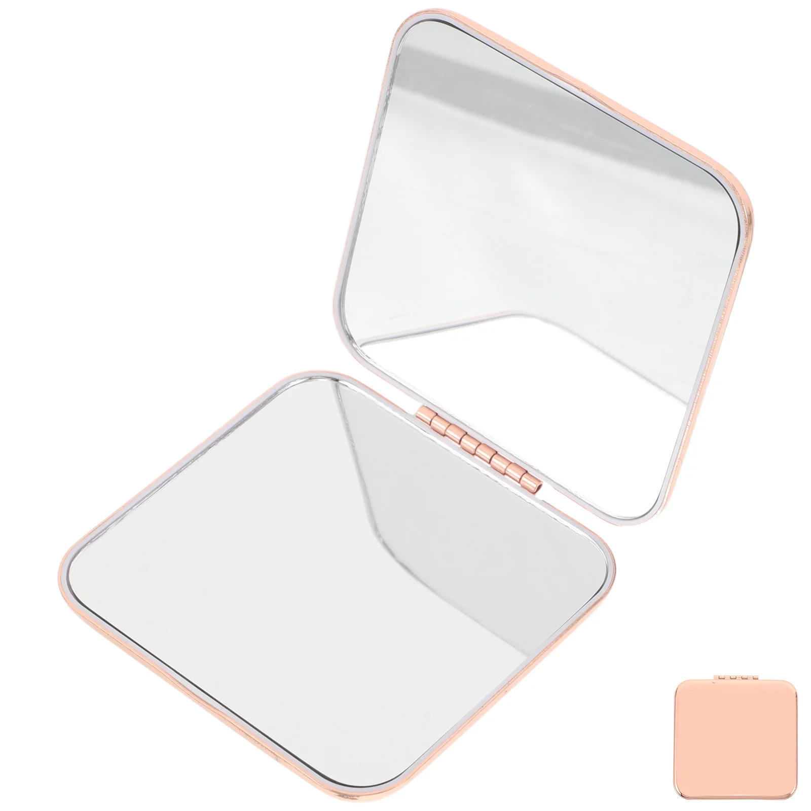 

Pocket Metal Travel Makeup Compact Mirror Rose Gold Double-Sided Folding Portable Handheld Vanity Mirror Compact Pocket Mirrors