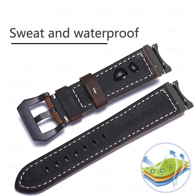 Genuine Leather Strap for Samsung Galaxy Watch 6 Classic 47mm 43mm Quick Release Strap for Galaxy Watch 4 5 Pro Watchband 20mm