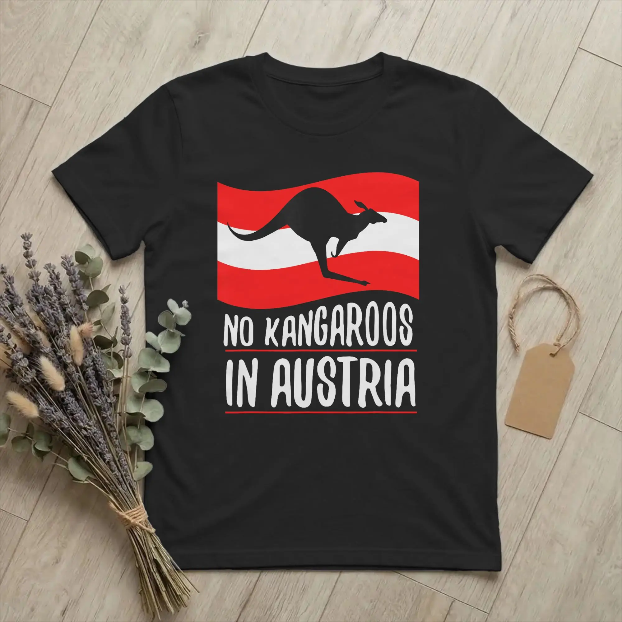 No Kangaroos in Austria Funny Men T Shirt Australia Funny Tees Short Sleeve Crewneck T-Shirt Cotton Birthday Present merch