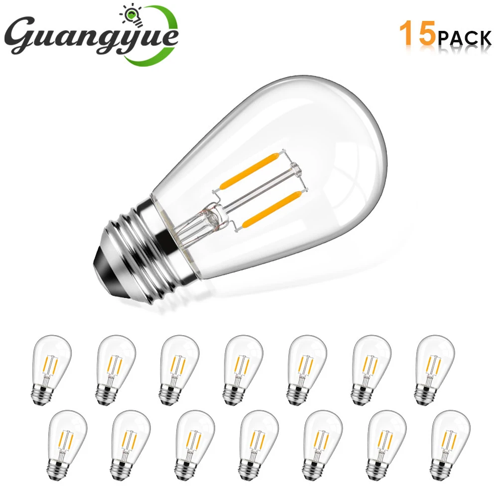 

E27 E26 LED ST45 Filament Light Bulbs 1W 2700K Warm White Vintage Lighting Lamp Clear Glass Living Room Outdoor Replaceable Bulb