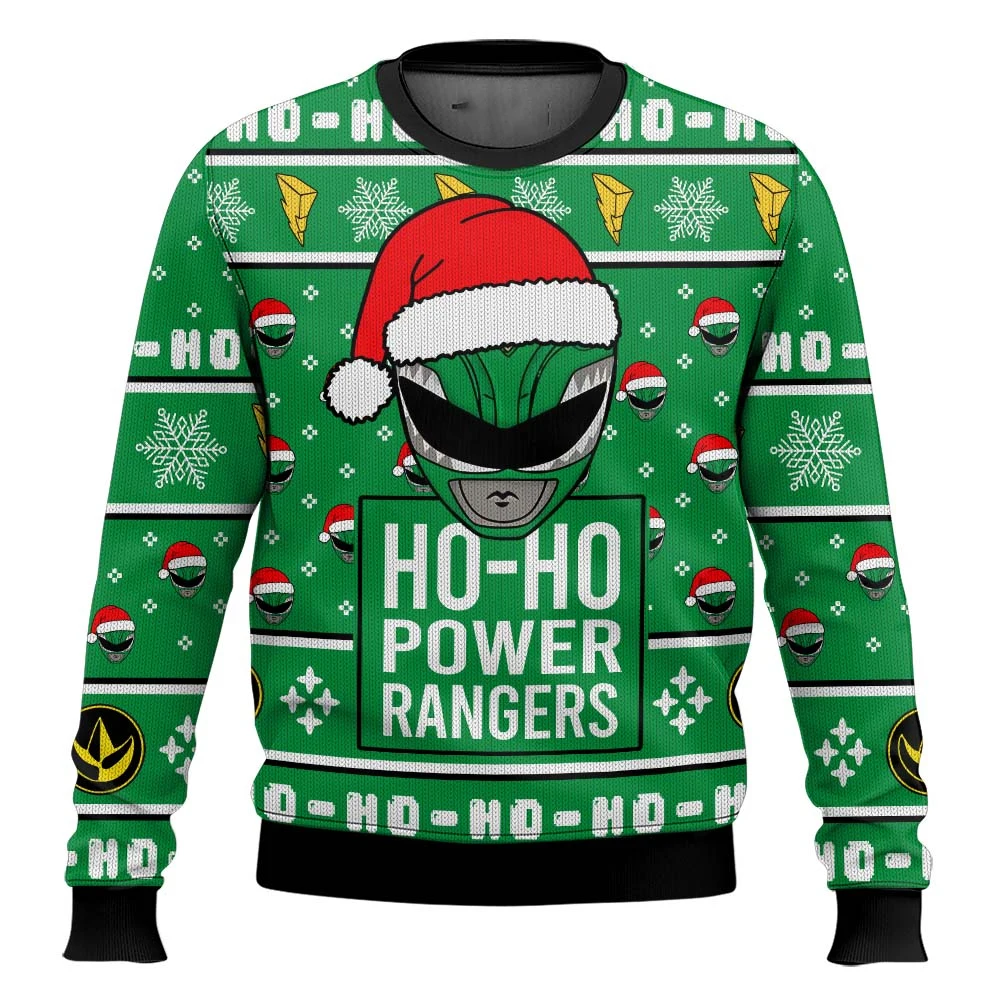 ثلاثية الأبعاد مايتي مورفين باور رينجرز عيد الميلاد سترة قبيحة جديد عيد الميلاد كرنفال موضة ملونة الرجال هوديس المرأة الرياضة