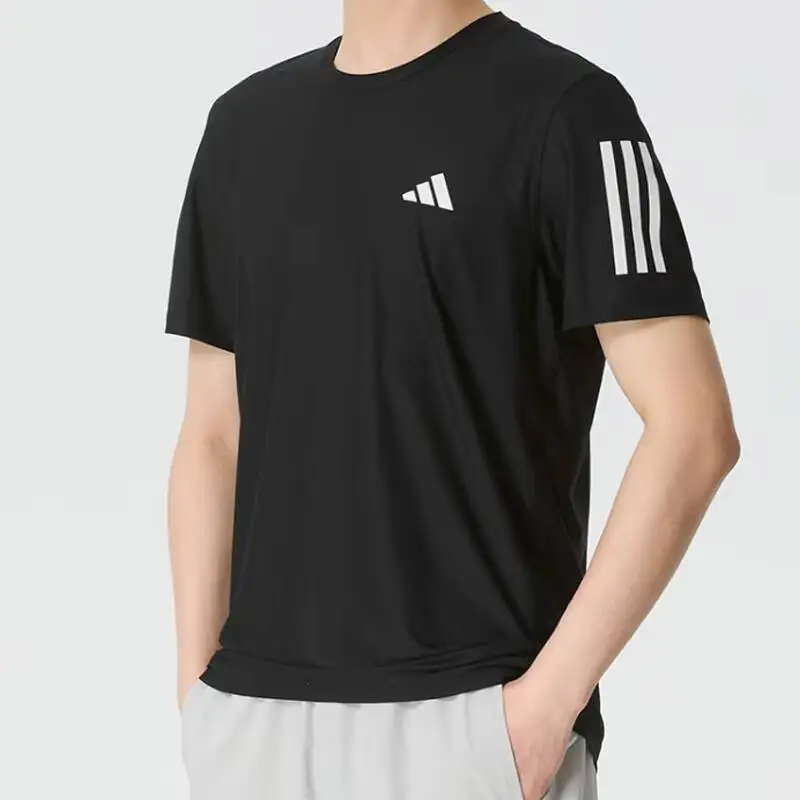 

Adidas Men's Summer New Quick-dry Ice Silk Breathable Loose Fitness Short Sleeve Sports T-shirt JY8583