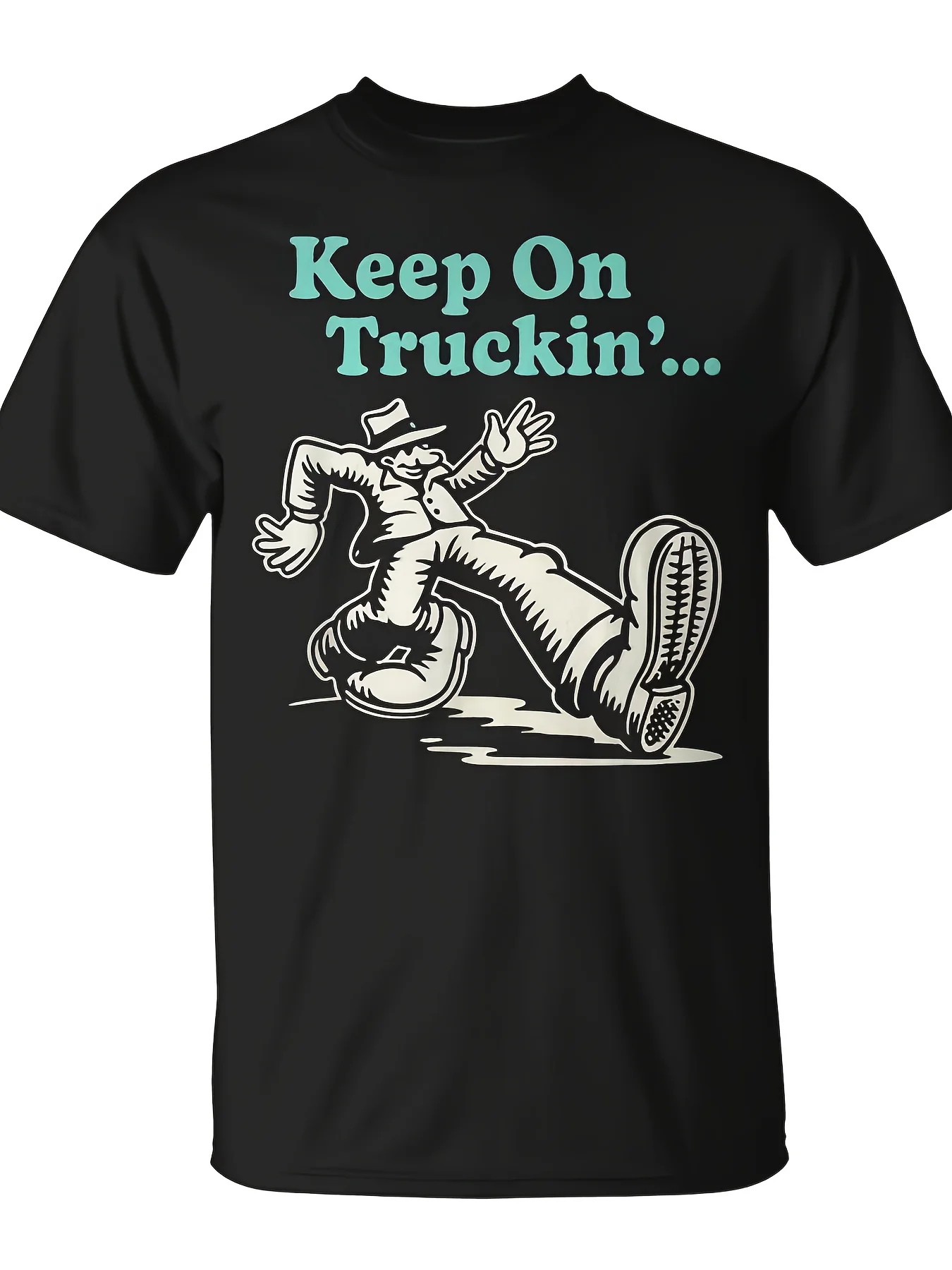 Funky Keep on Truckin Funky Groovy Retroibes T-Shirt Unisex Casual Style 2025 Humorous Christmas Novelty Men's T-Shirt Summer Fashion Streetwear High-Quality Comfortable Casual Printed T-Shirt Pure