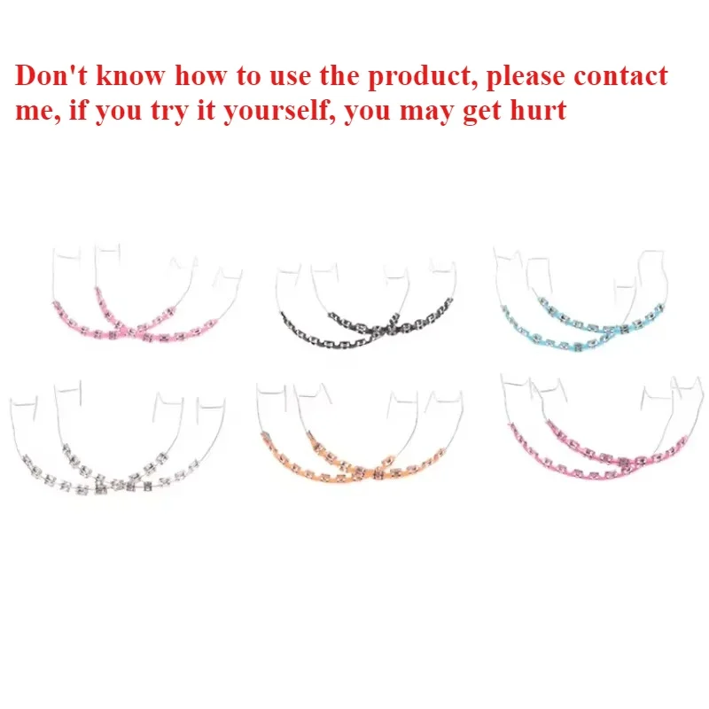 

Fashion Braces 1 Pair Colorful Temporary Tooth Decoration With Metal Wires Metal Bracket Orthodontic Ligature Ties High Quality