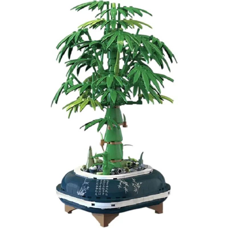 Juego de construcción de plantas de bambú de la suerte, plantas artificiales de oficina, plantas de bambú falsas altas para escritorio, plantas falsas realistas para decoración