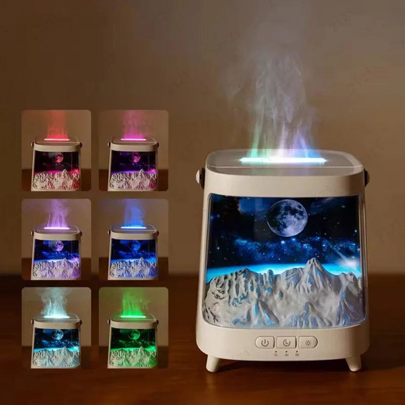 Star Galaxy Simulation Flame Aromatherapy Machine Home USB Desktop Colorful Light Humidification Aromatherapy Machine