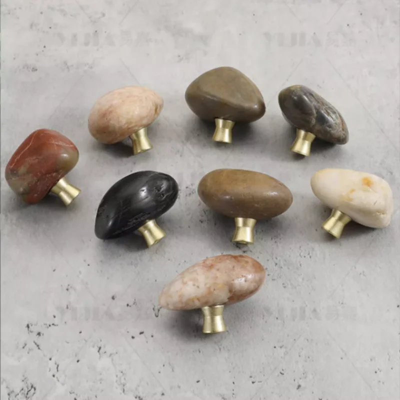 Natural Stone Furniture Handles Creative Rock Door Pulls Drawer Knobs Furniture Decoration Hardware