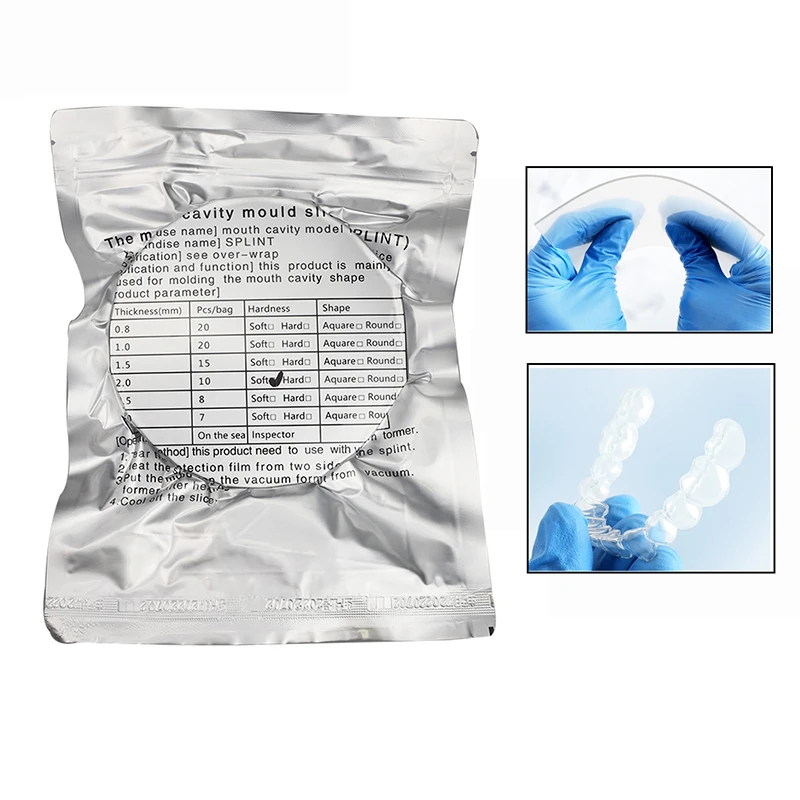 Dental Lab Orthodontic Splint Retainer Slice Vacuum Forming Sheet Soft Hard 0.8/ 1.0/1.5/2.0mm Thermoforming Material