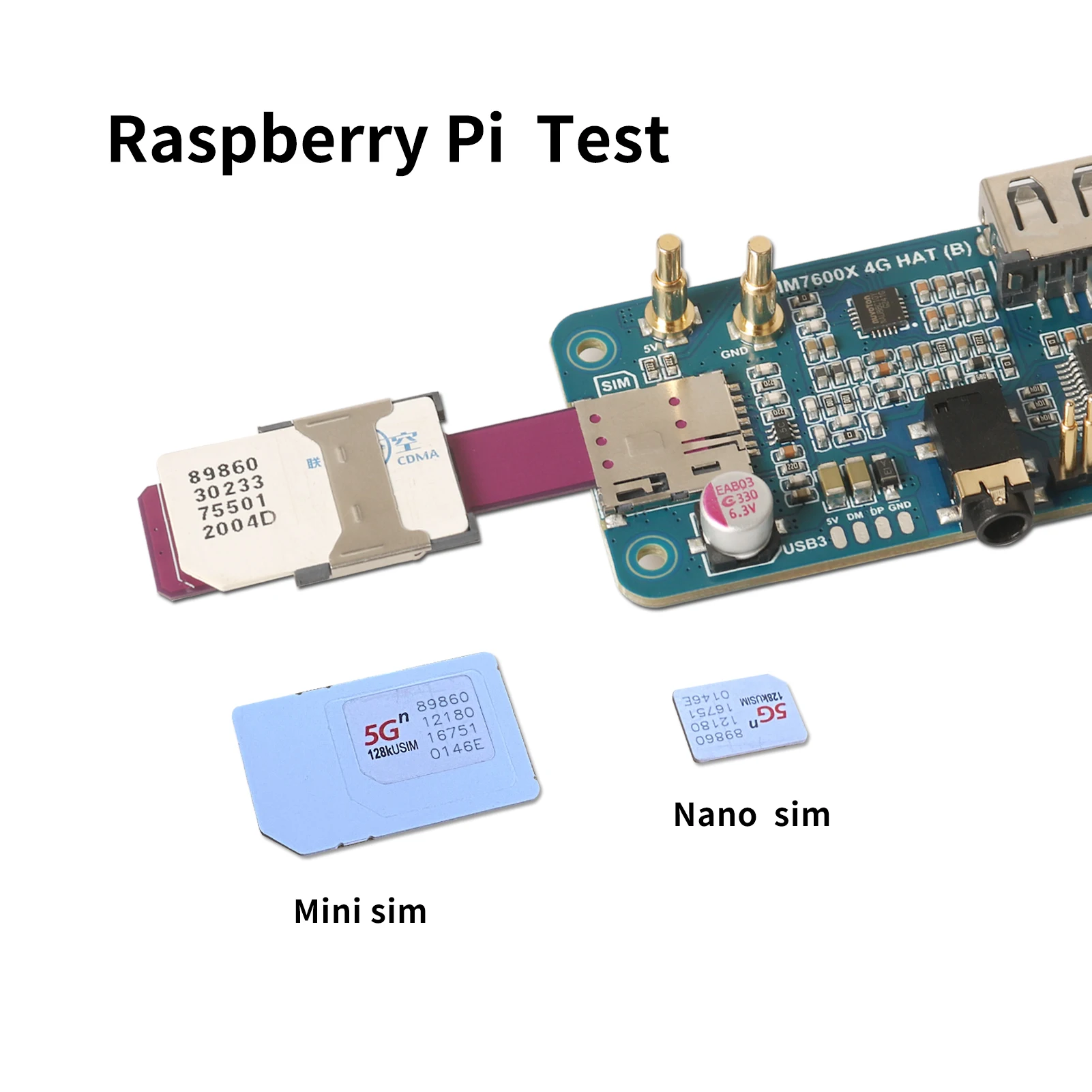 Applicable raspberry pi router device nanosim card holder external conversion to connect large and small card PCB extension boar