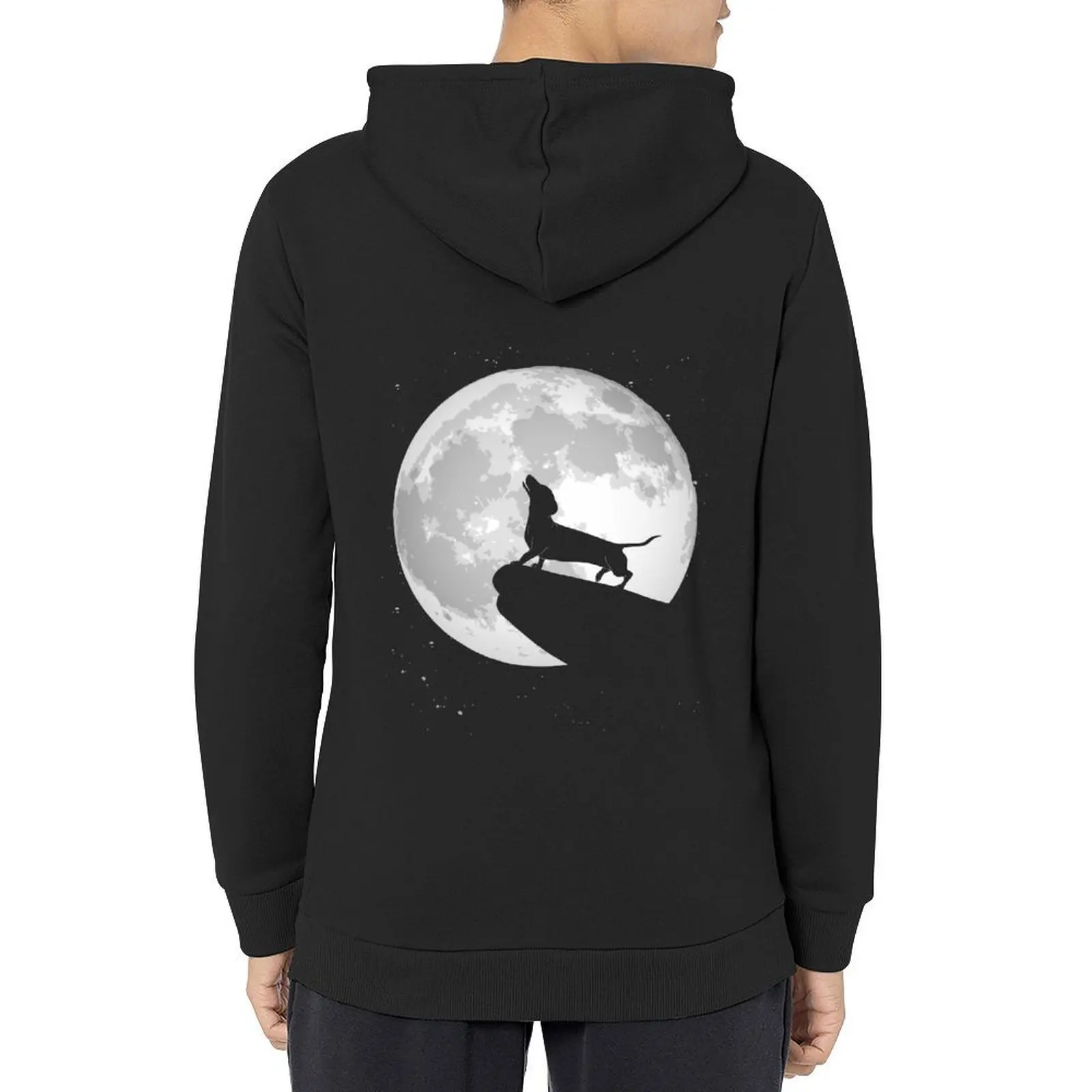 

Dachshund Moon Howling Dackel Hoodie korean autumn clothes korean style clothes hooded shirt men wear graphic hoodies