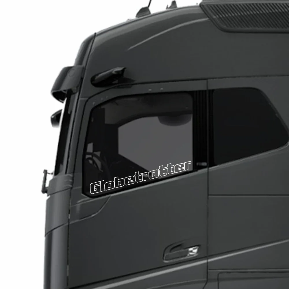 2 قطعة Globetrotter شاحنة الجانب نافذة ملصقات السيارات لفولفو FH HGV الفينيل ديكور الشارات الثقيلة شاحنة كبيرة ضبط السيارات اكسسوارات