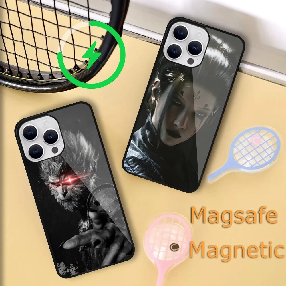 

Black Myth WuKong Game Phone Case For iPhone 15 14 13 12 11 Plus Pro Max Magsafe Magnetic Wireless Charging