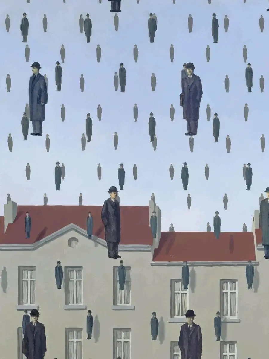 Rene Magritte Golconda Poster  Contemporary Art Print for Interior Design Modern Wall Decor Collection