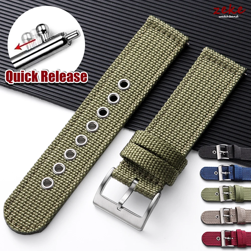 Nylon Strap 18/20/22mm for Tudor for Omega Watch Band Woven Canvas Fabric Bands for Seiko Military Sport Quick Release Bracelet