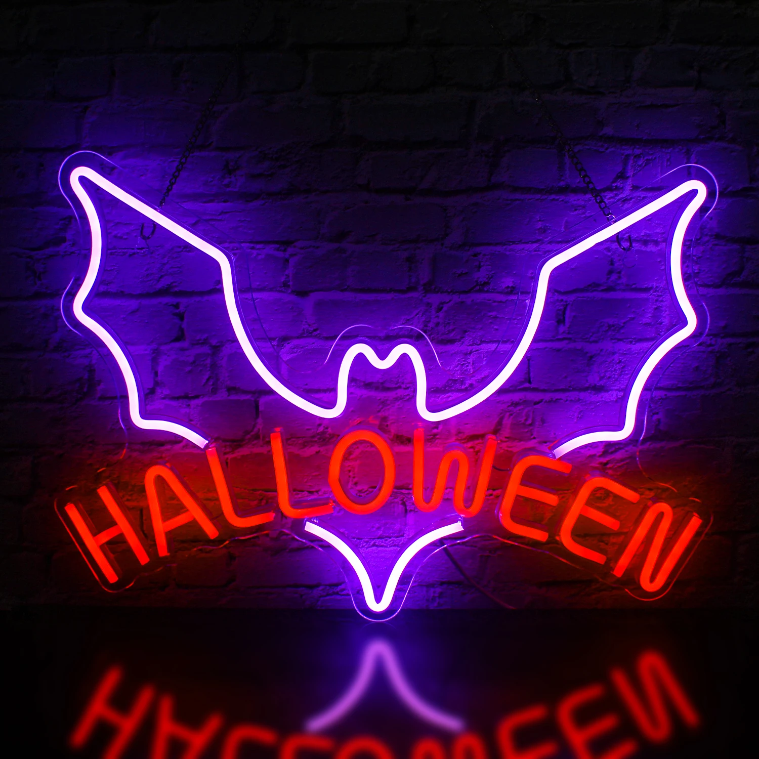 Halloween Neon Sign Bat Shaped Neon Signs For Wall Decor Dimmable LED Lights For Home Party Bar Stores Window Porch Front Door