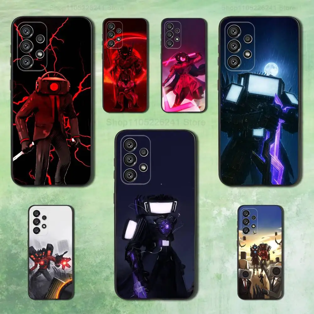 

S-Skibidi T-Toilet M-Mobile For Samsung Galaxy A73,31,32,72,41,53,52,71,22,5G,Note,J7,8,9 Soft Black Silicone Phone Case