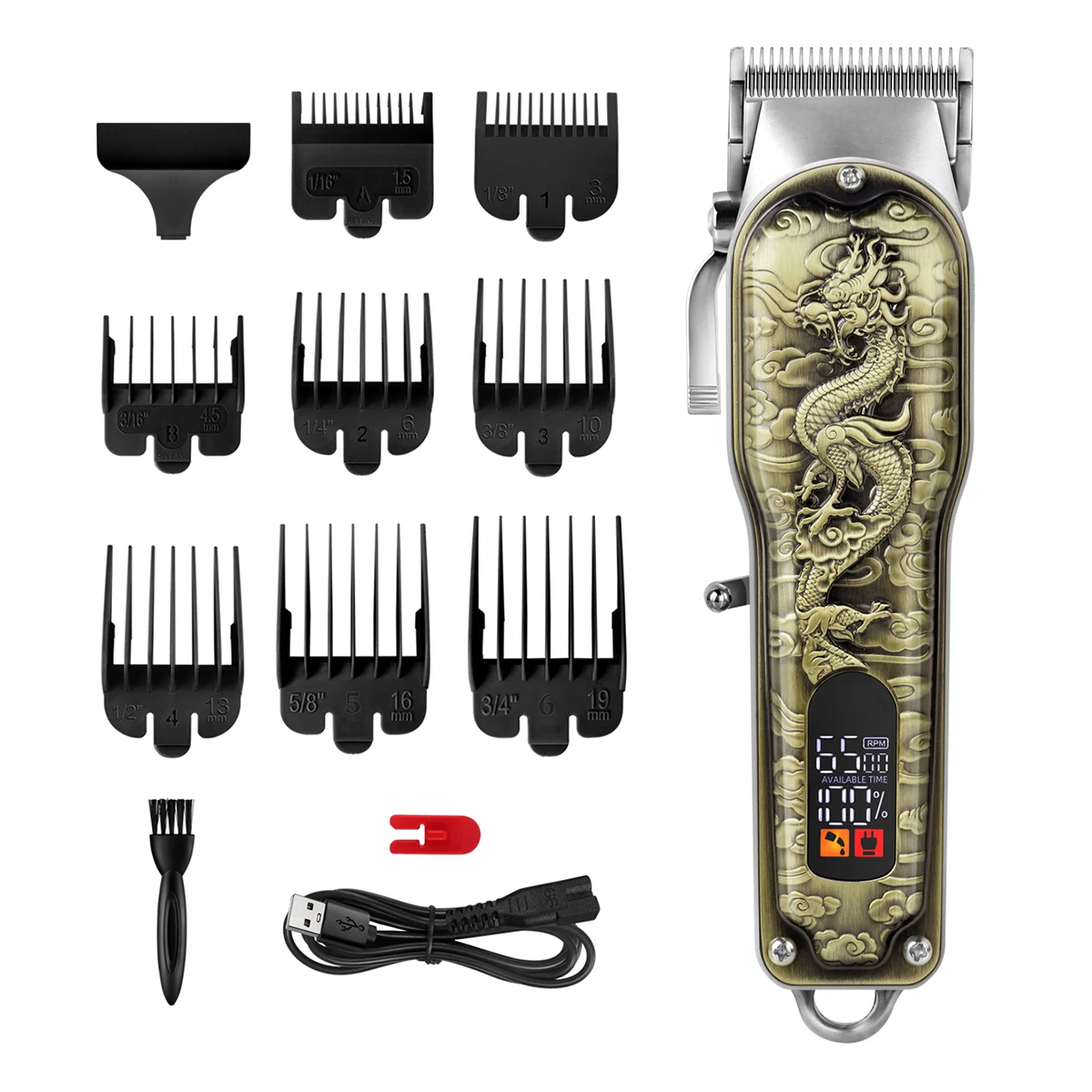 

KIKIDO KK-808 men's Hair Clippers Gold dragon design Electric hair cutting machine professional barber hairTrimmer Shaving Razor