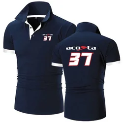 Men's Polo Shirts TShirts Top Tees  Pedro Acosta 37 Motorcycle Rider Racing ​Lapel MEN Popular Tees Short Sleeve Jersey Sportwe
