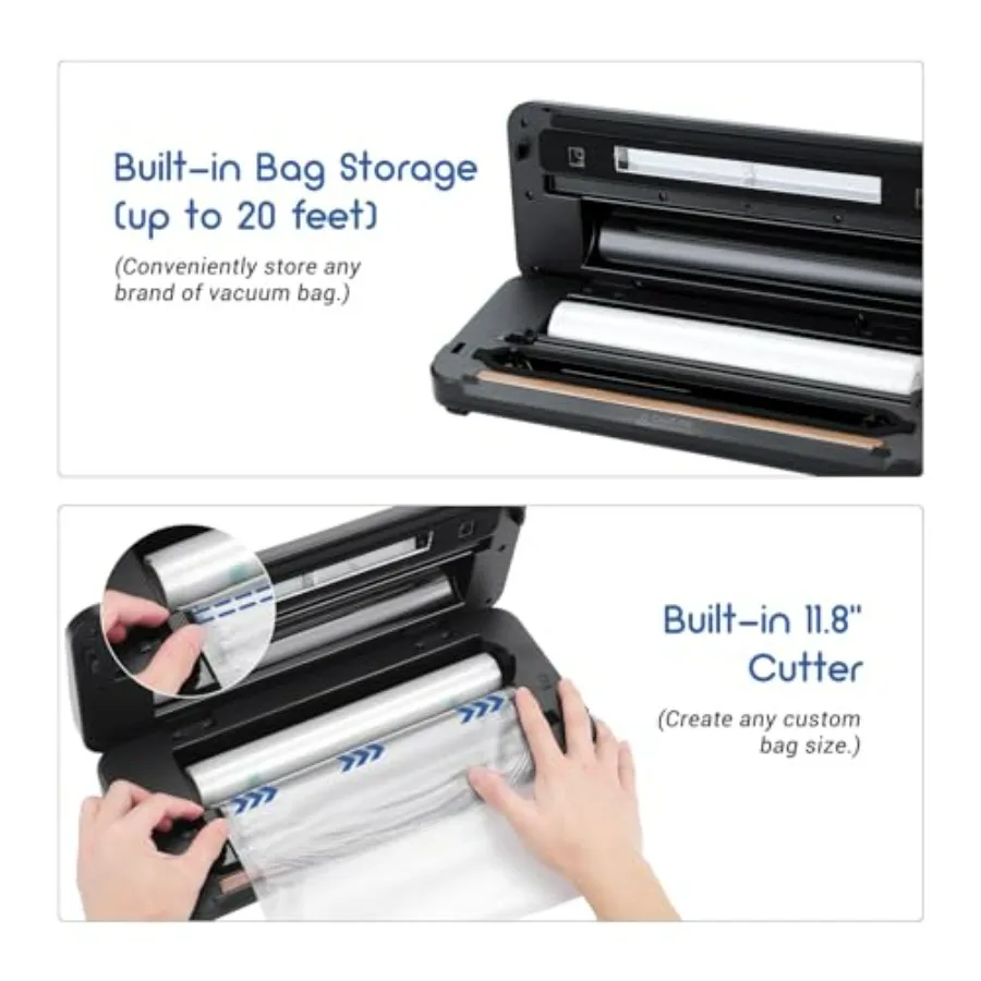 آلة ختم الطعام بالفراغ مع مؤقت تنازلي ومساعد بصري لحفظ الطعام الفعال OneTouch 5 أوضاع بما في ذلك