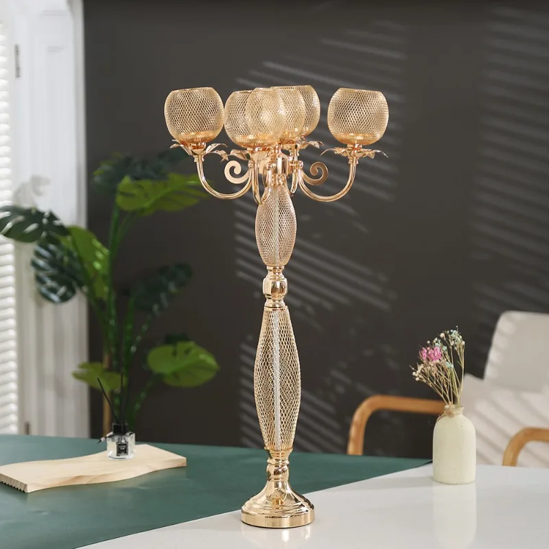 

Candlestick, European romantic home tabletop ornament, iron candlestick