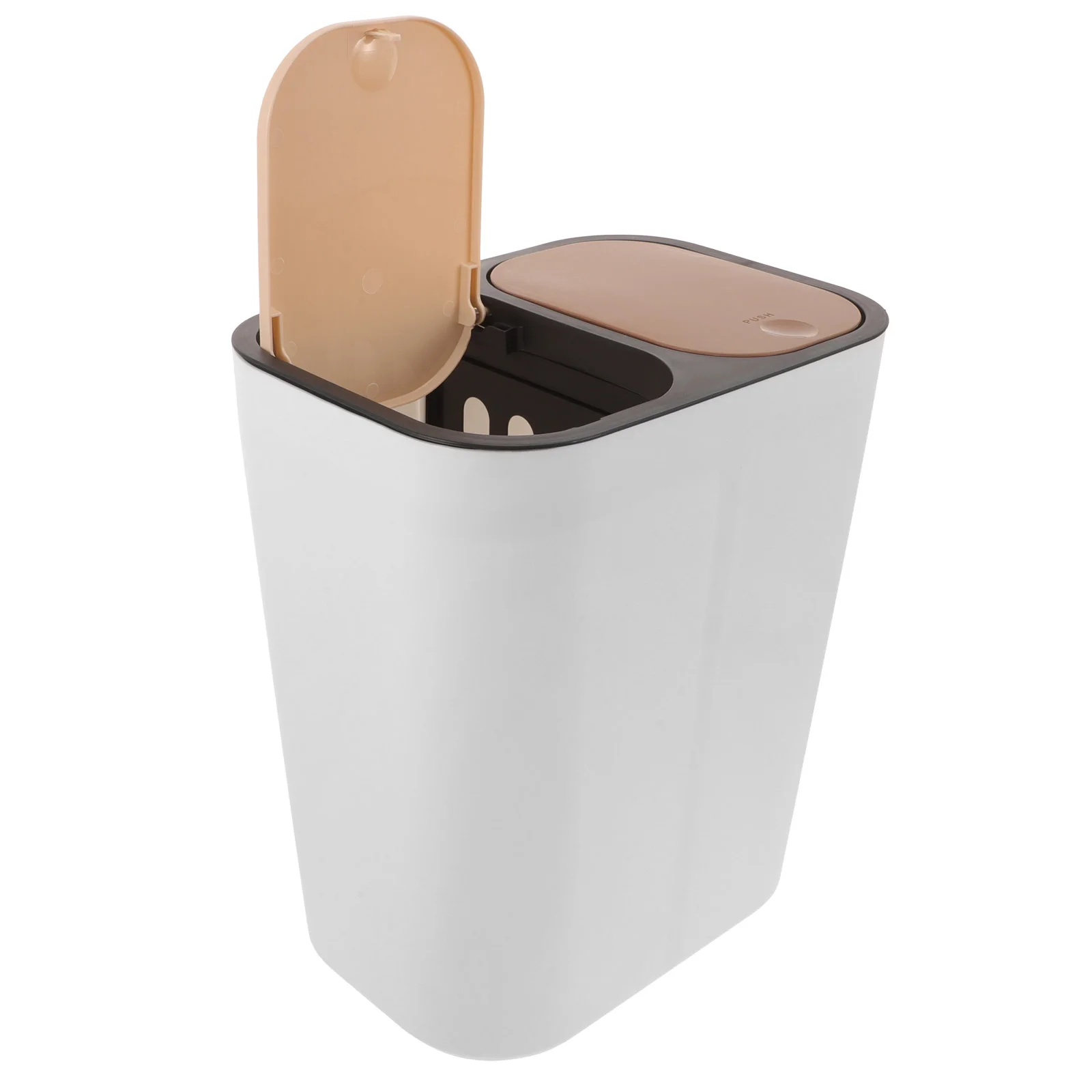 

Bins Garbage Can Trash Cans Recycle for Kitchen 2 Compartments Flip Cover Dual Recycling and Waste Office