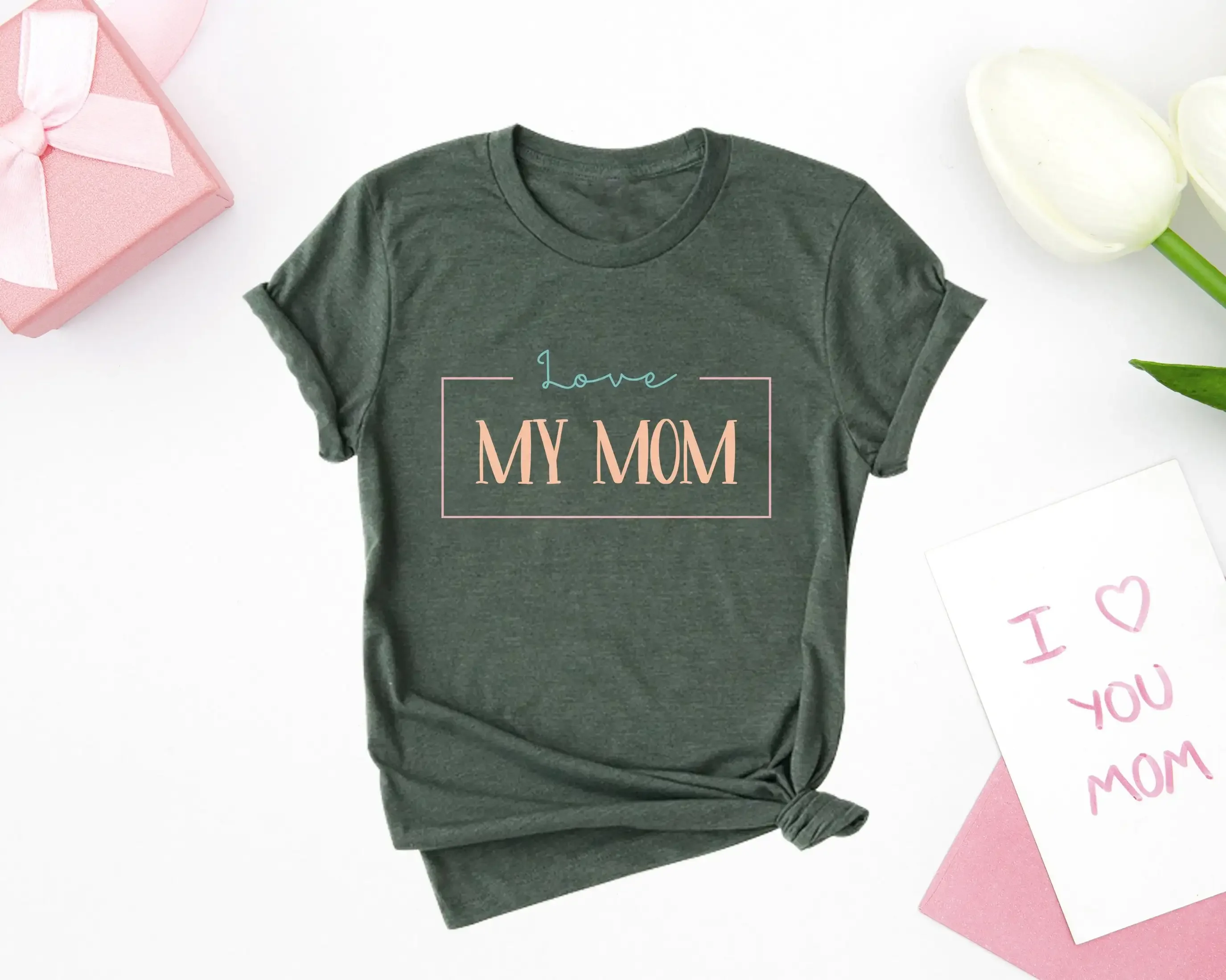 Camiseta Love My Mom, Día de la Madre, mamá para la vida de la madre