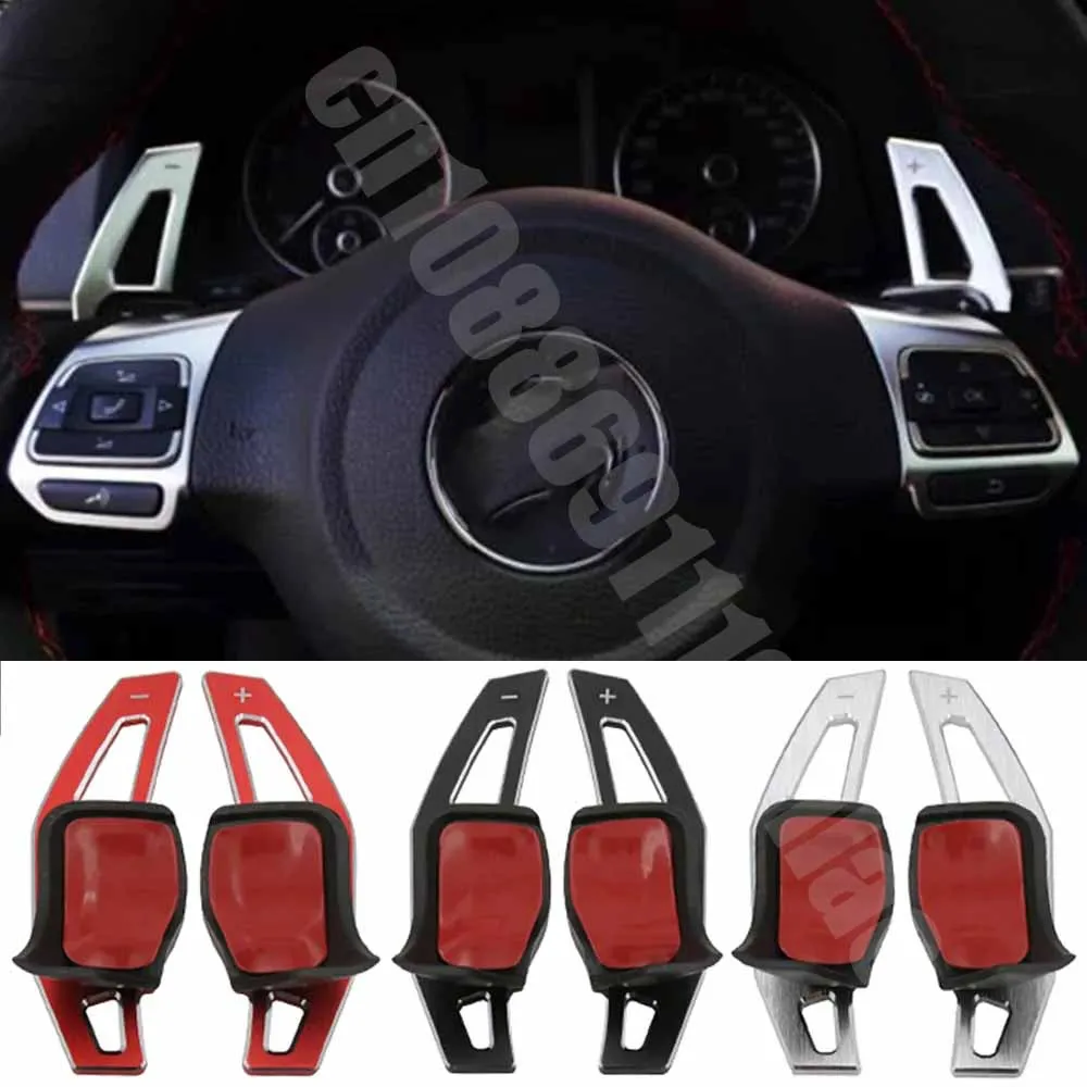 Car Steering Wheel DSG Shift Paddle Extension Shifters Sticker For Volkswagen Tiguan Golf6 MK6 Jetta GTI R20 R36 CC Scirocco EOS