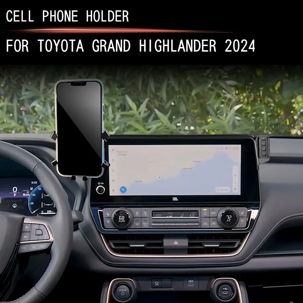 

Double Phone Holder Car Bracket Base Magnetic MagSafe Wireless Charging Car Accessories For Toyota Grand Highlander 2024 2025