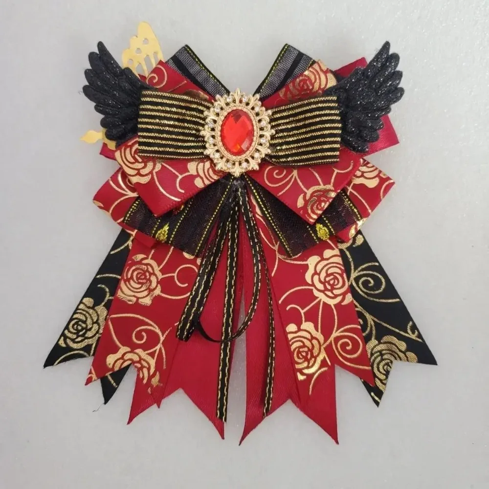 Lolita Accessories Pins Women's BowTies Brooch Ribbon Wings Crystal Handmade Jewelry Gifts for Women Hand Lamp Rope Loops Bow