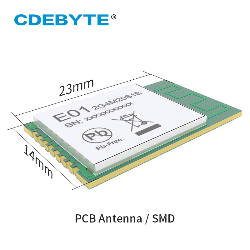 2.4GHz nRF24L01SMD Wireless IoT Transceiver Module E01-2G4M20S1B 20dBm 800m PCB Antenna PA LNA Transmitter and Receiver