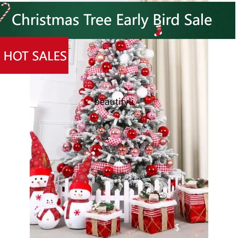 A95  Luxury encryption flocked PE Christmas tree 1.8m commercial window set home holiday decorations